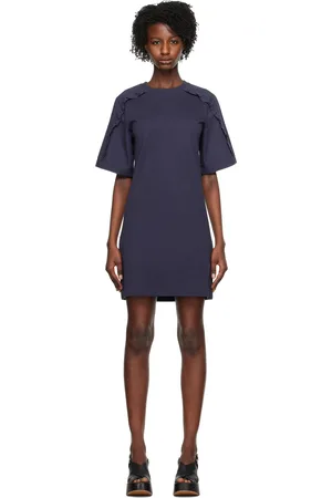 See by Chloé Navy Ruffled Minidress