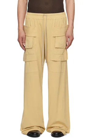 Rick Owens Beige Hollywood Creatch Wide Cargo Drawstring Pants