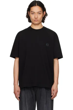 Solid Black Snow Mountain Back Logo T-shirt