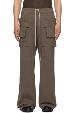 Rick Owens Gray Hollywood Creatch Wide Cargo Drawstring Pants