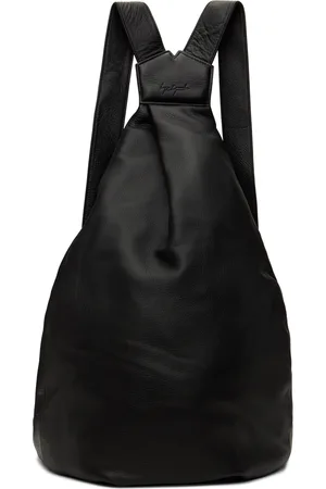 YOHJI YAMAMOTO Black Y discord Leather Backpack