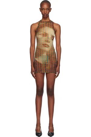 Jean Paul Gaultier Yellow & Green Tartan Face Minidress