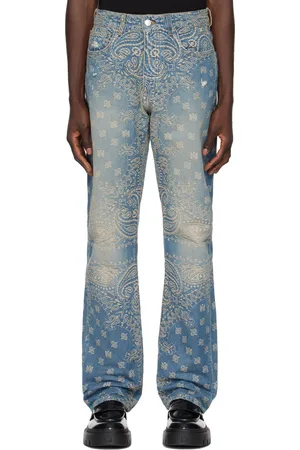 AMIRI Blue Bandana Jacquard Straight Jeans
