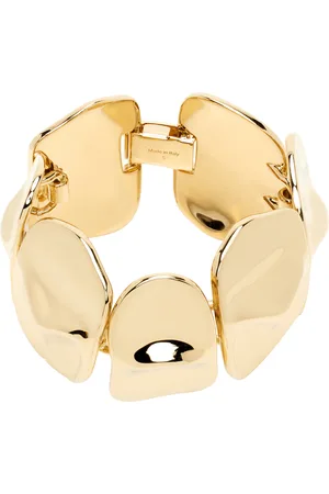 Acne Studios Gold Brass Croco Scale Bracelet