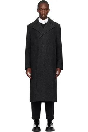 Jil Sander Gray Notched Lapel Coat