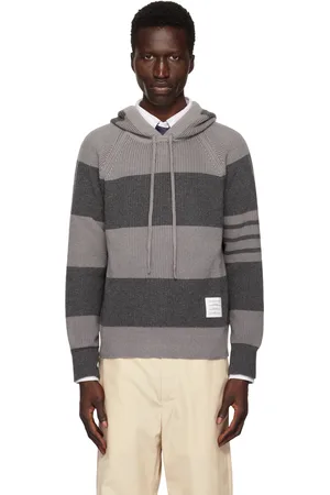 Thom Browne Gray 4-Bar Hoodie