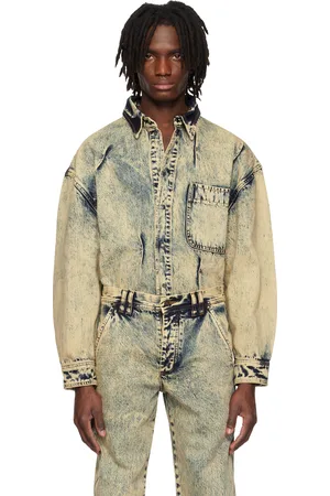 Kusikohc Navy & Beige Multi Rivet Denim Shirt