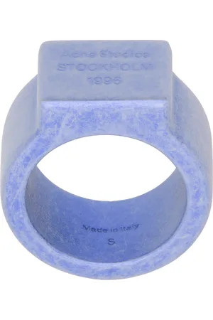 Acne Studios Purple Logo Engraved Signet Ring