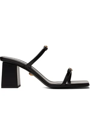 VERSACE Black Gianni Ribbon Heeled Sandals