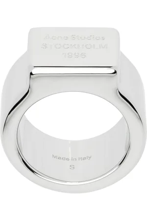 Acne Studios Silver Logo Engraved Signet Ring