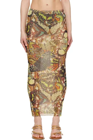 Jean Paul Gaultier Yellow Butterfly Maxi Skirt
