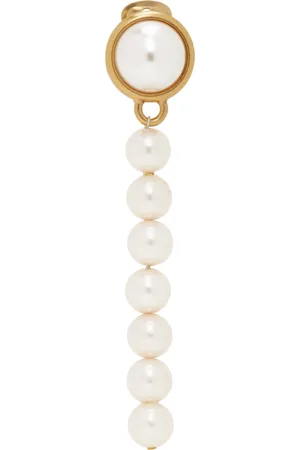 Moschino Gold & White Faux-Pearl Single Earring