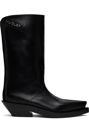 MUGLER Leather Santiag Boots