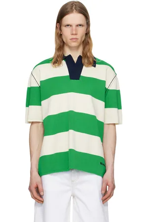 SUNNEI Green & Off-White Magliaunita Striped Polo
