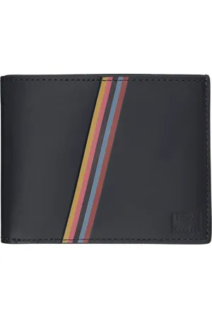 Paul Smith Navy Leather Artist Stripe Compact Billfold Wallet