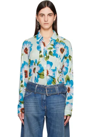 Acne Studios Blue Button-up Printed Shirt