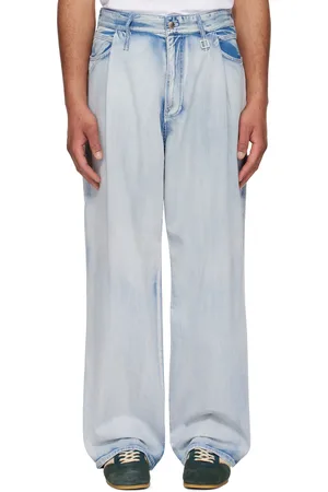 WOOYOUNGMI Blue Wide Washed Jeans