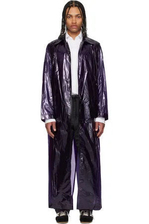 DRIES VAN NOTEN Purple Loose Fit Mac Coat