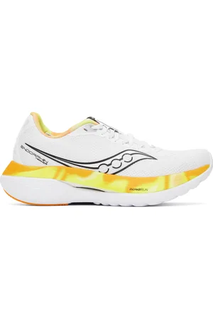 Saucony White & Yellow Endorphin Sneakers