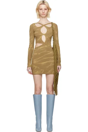 DION LEE Khaki Interlink Minidress