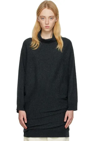 Totême Gray Draped Turtleneck