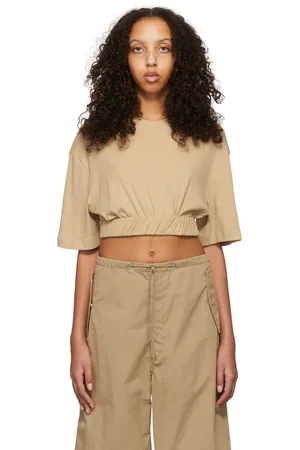 DION LEE Beige Cotton T-Shirt