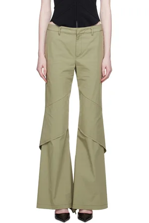 DION LEE Khaki Draped Trousers