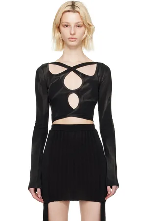 DION LEE Black Interlink Long Sleeve T-Shirt