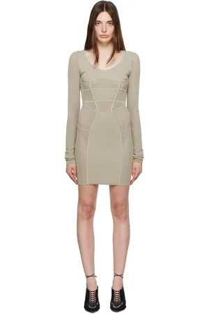 DION LEE Gray Semi-Sheer Minidress