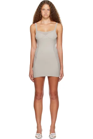 DION LEE Gray Serpent Minidress
