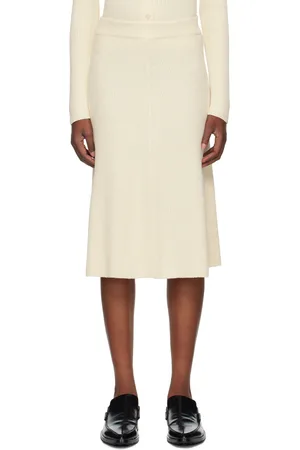 Joseph Beige Flared Midi Skirt