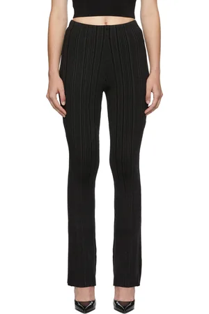 Hervé Léger Black Lurex Variegated Rib Trousers