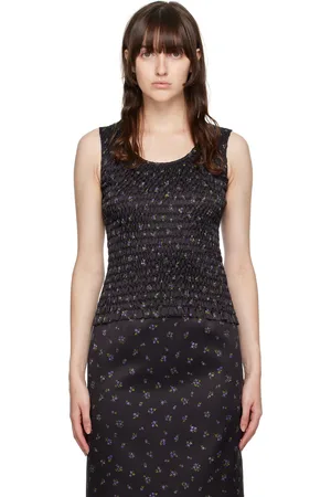 Shushu/Tong Black Smocked Tank Top