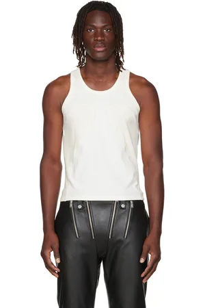 DION LEE White Rib Shift Tank Top