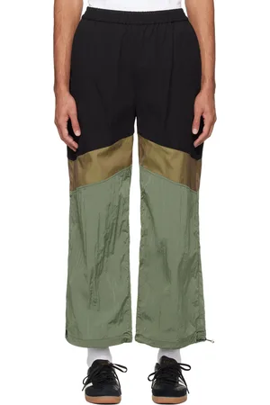 Wynn Hamlyn Black & Khaki Chevron Track Pants