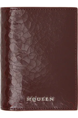 Alexander McQueen Burgundy Bifold Card Holder