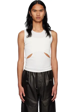 DION LEE White Interlink Tank Top