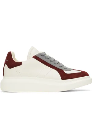 Alexander McQueen Off-White & Burgundy Oversized Retro Sneakers
