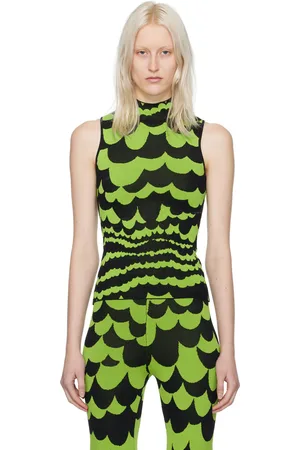 SIMON MILLER Green & Black Rohe Tank Top