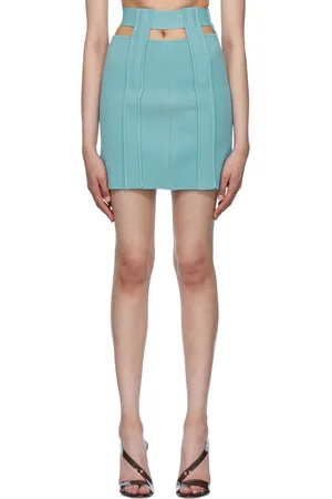 Hervé Léger Blue Recycled Rayon Miniskirt