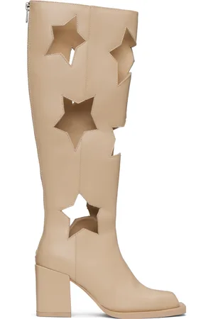 Andrej Gronau SSENSE Exclusive Beige Star Cut Boots