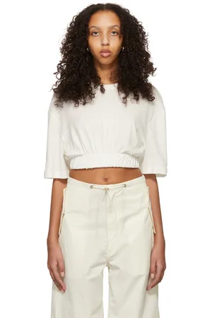 DION LEE White Cotton T-Shirt