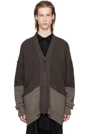 THE VIRIDI-ANNE Gray Zip Cardigan