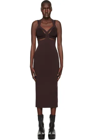 DION LEE Brown Interlink Midi Dress