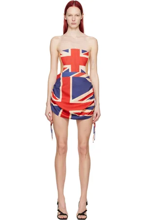 Sinead Gorey Beige & Red Corset Minidress