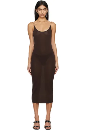 DION LEE Brown Double Wire Midi Dress