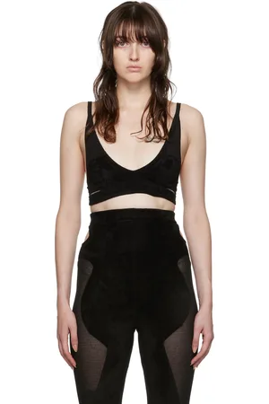 DION LEE Black Chenille Intarsia Bra