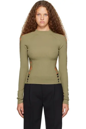 DION LEE Green Snake Diamond Sweater