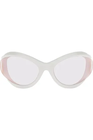 Alexander McQueen White Futuristic Sunglasses