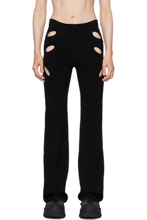 DION LEE SSENSE Exclusive Black Lock Slit Trousers
